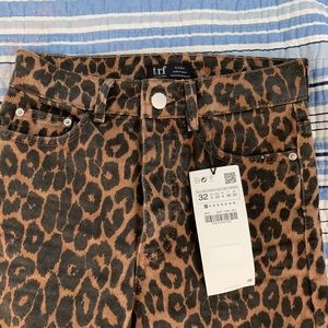 zara leopard print jeans